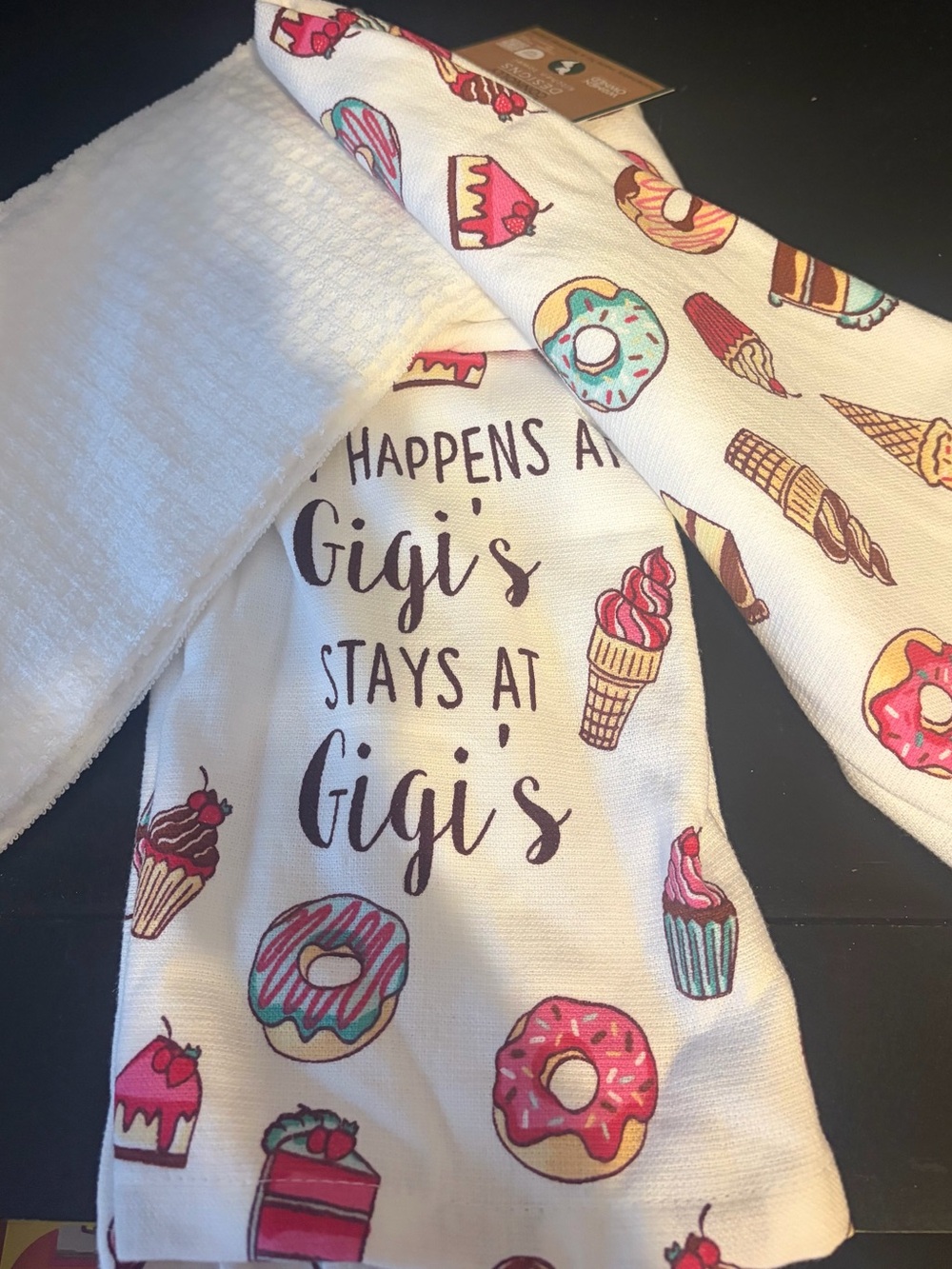 White Dessert-Print Kitchen Towel Set - Gigi's
